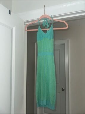 green print satin strappy cowl neck side gathered midi dress Cecilia Cowl Neck Drape Back Maxi Dress Emerald main image 1